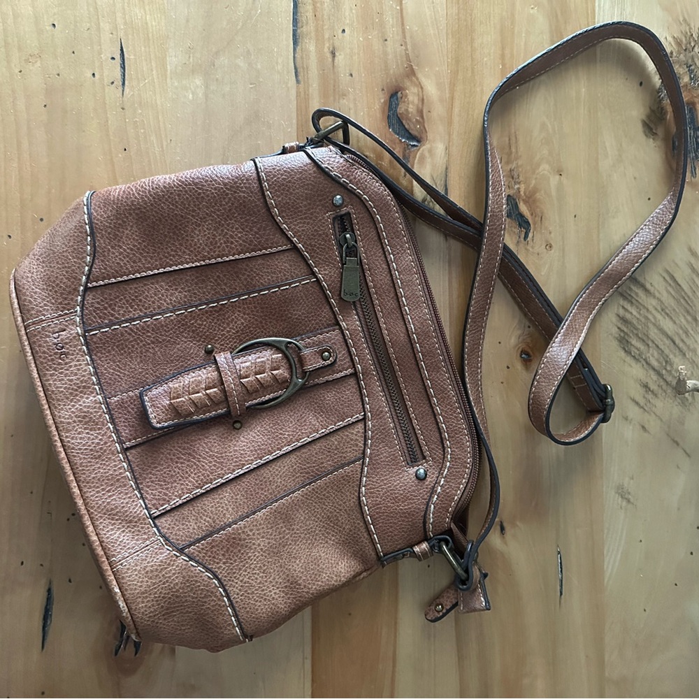 b.o.c. Tan Leather Crossbody Bag